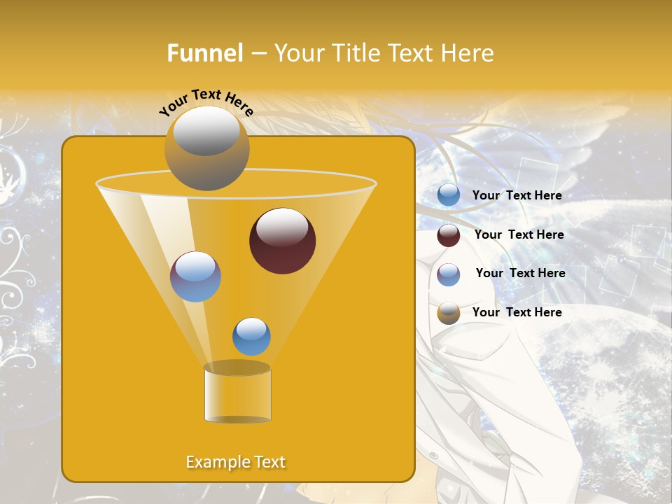 An Anime Character Holding A Cell Phone In His Hand PowerPoint Template