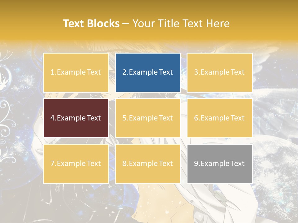 An Anime Character Holding A Cell Phone In His Hand PowerPoint Template