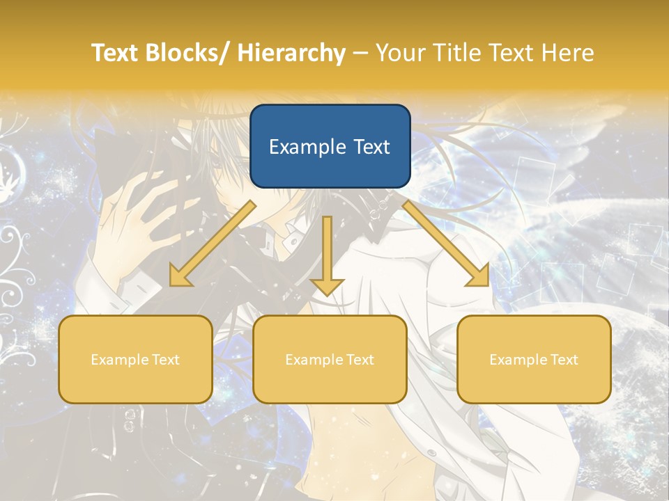 An Anime Character Holding A Cell Phone In His Hand PowerPoint Template