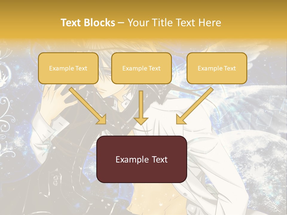 An Anime Character Holding A Cell Phone In His Hand PowerPoint Template