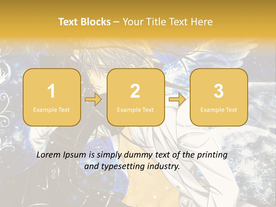 An Anime Character Holding A Cell Phone In His Hand PowerPoint Template