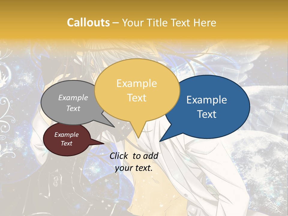 An Anime Character Holding A Cell Phone In His Hand PowerPoint Template