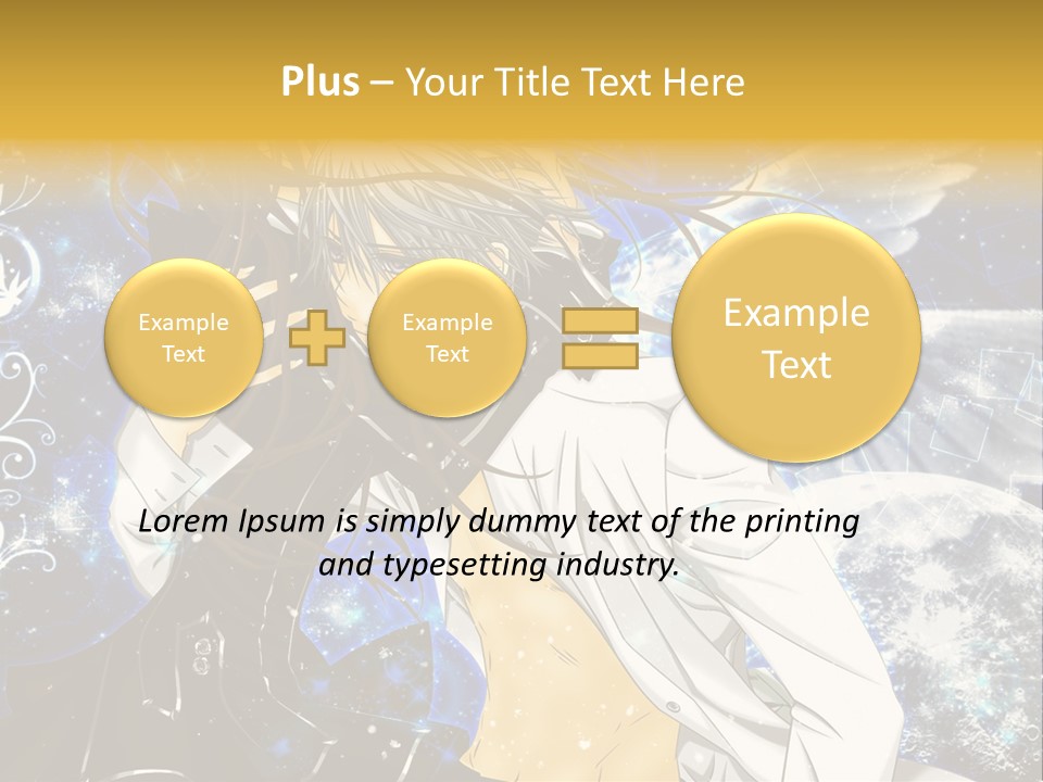 An Anime Character Holding A Cell Phone In His Hand PowerPoint Template