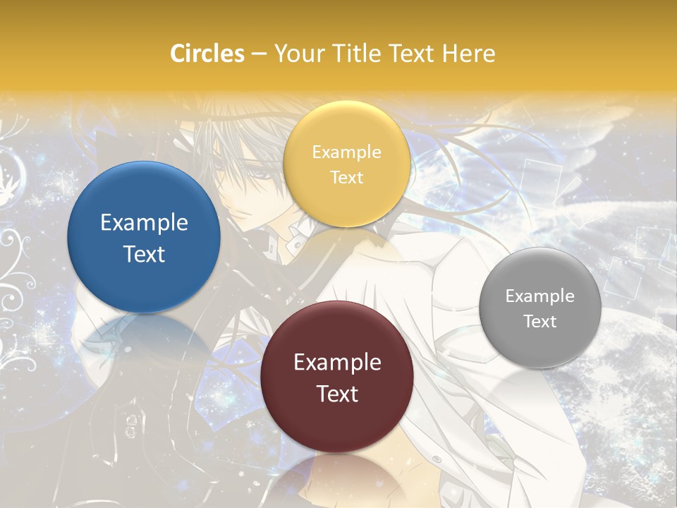 An Anime Character Holding A Cell Phone In His Hand PowerPoint Template