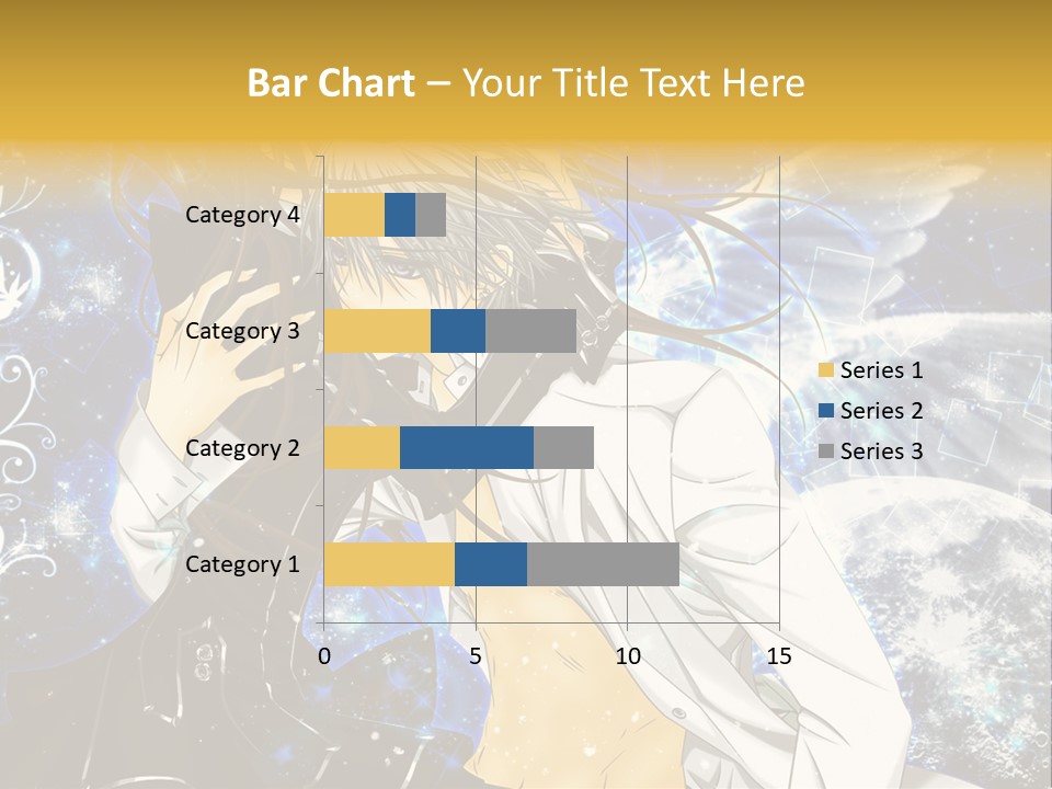 An Anime Character Holding A Cell Phone In His Hand PowerPoint Template