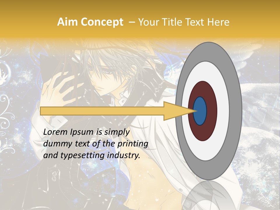 An Anime Character Holding A Cell Phone In His Hand PowerPoint Template