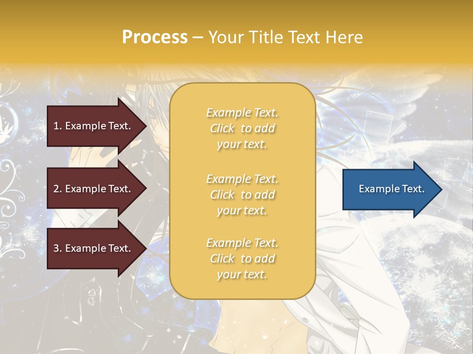 An Anime Character Holding A Cell Phone In His Hand PowerPoint Template