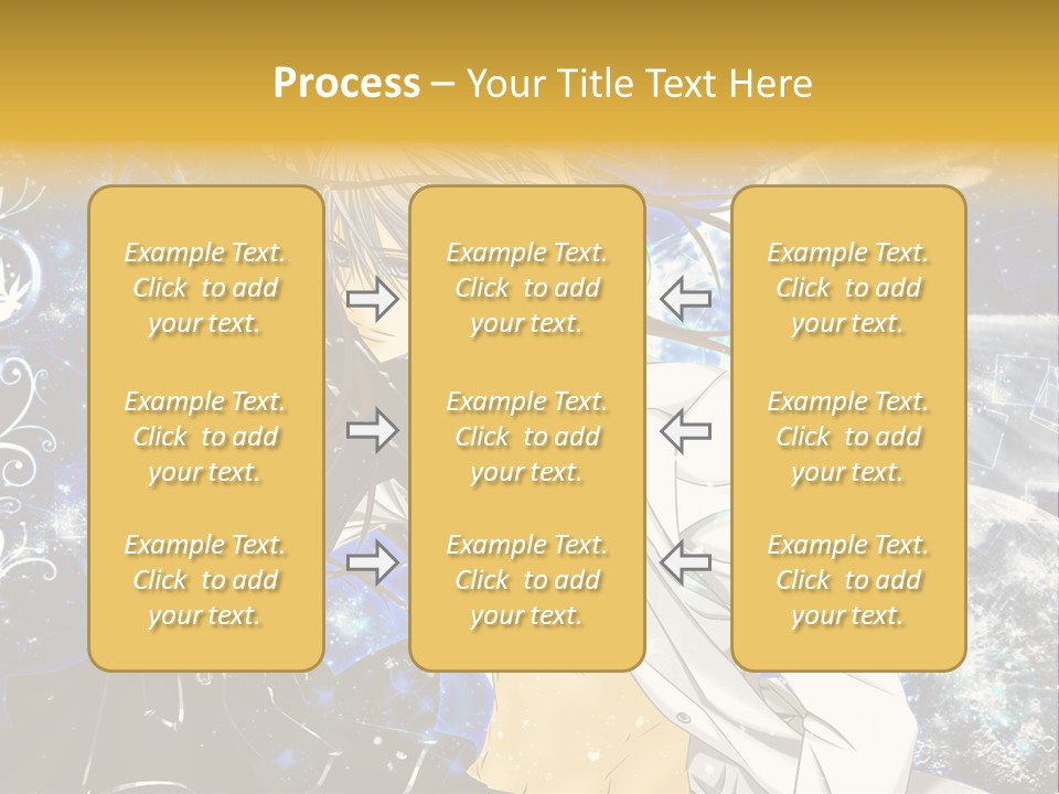 An Anime Character Holding A Cell Phone In His Hand PowerPoint Template