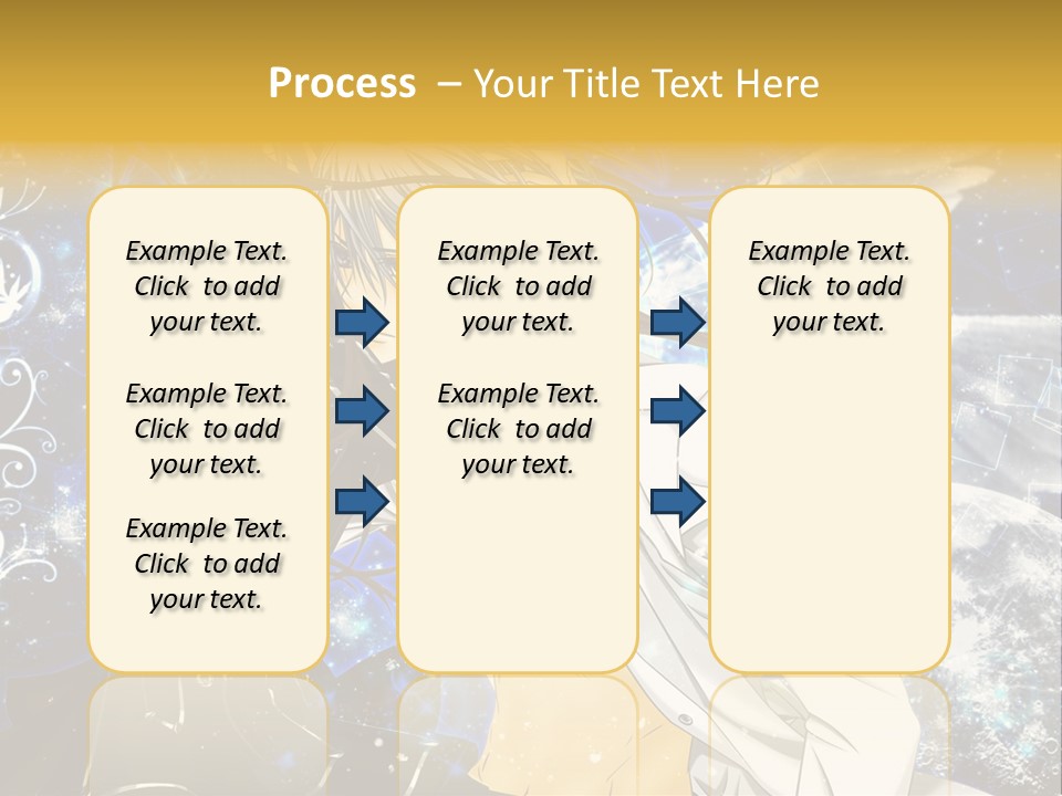 An Anime Character Holding A Cell Phone In His Hand PowerPoint Template