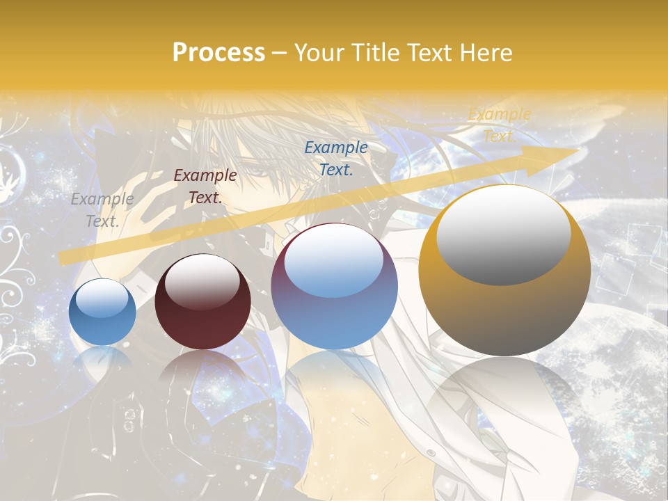 An Anime Character Holding A Cell Phone In His Hand PowerPoint Template