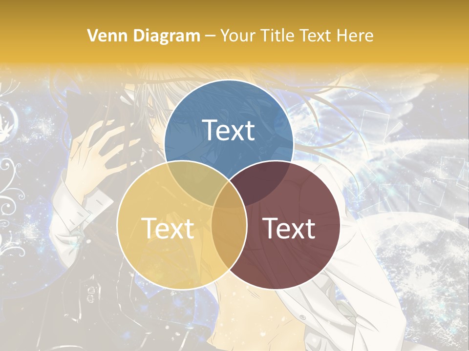 An Anime Character Holding A Cell Phone In His Hand PowerPoint Template