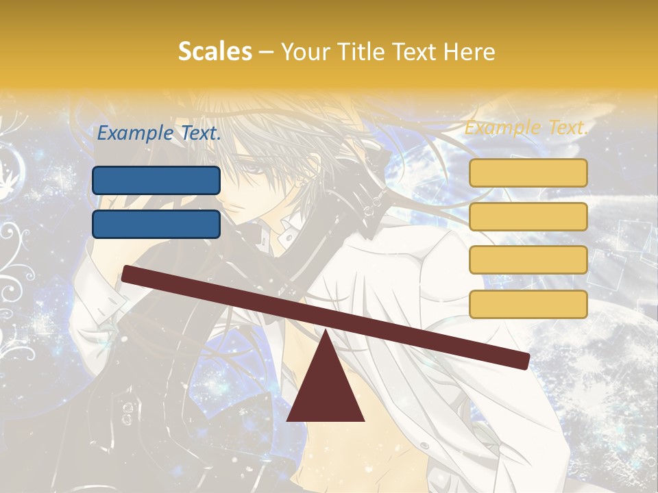 An Anime Character Holding A Cell Phone In His Hand PowerPoint Template