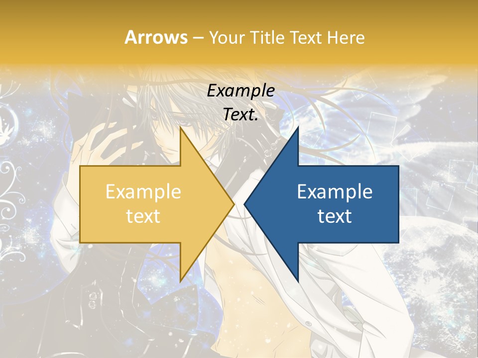 An Anime Character Holding A Cell Phone In His Hand PowerPoint Template