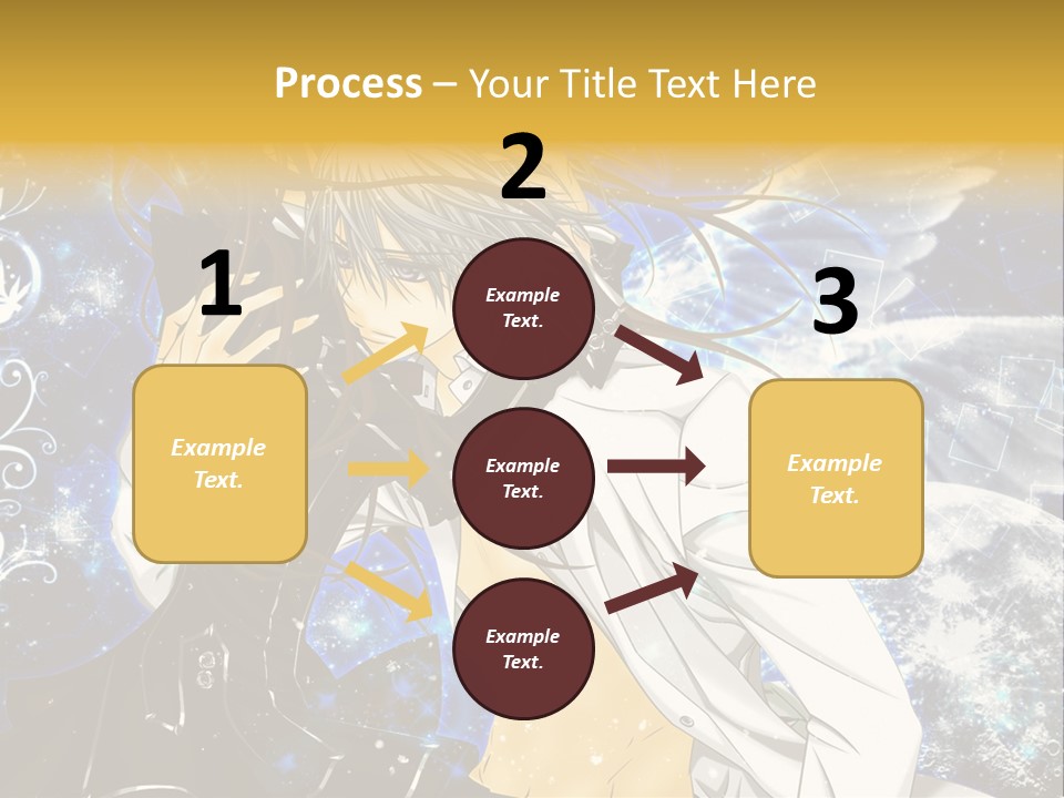 An Anime Character Holding A Cell Phone In His Hand PowerPoint Template