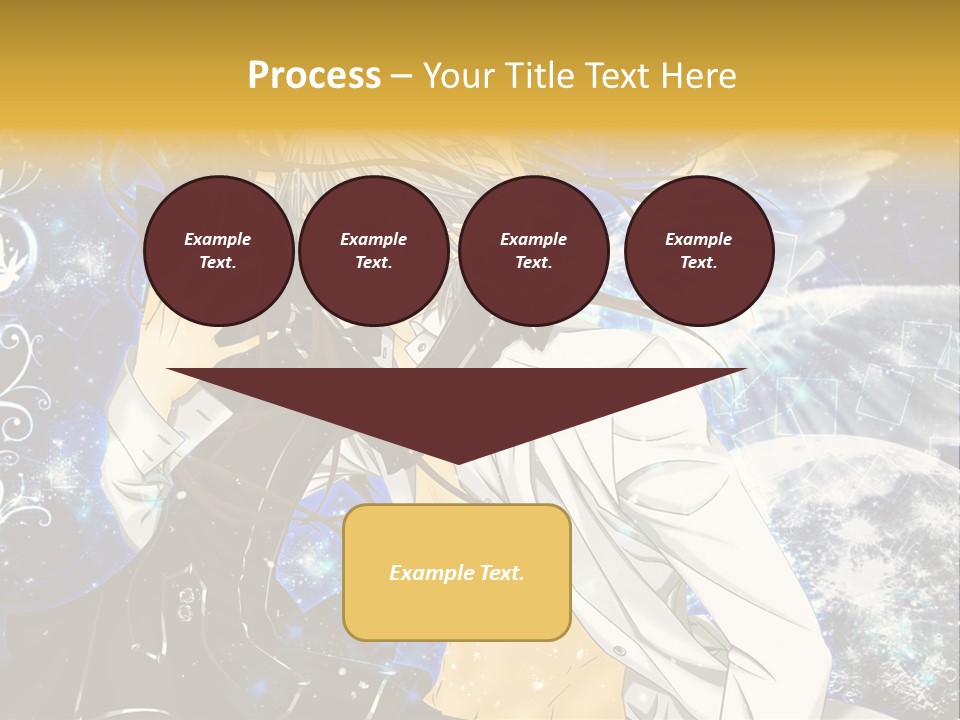 An Anime Character Holding A Cell Phone In His Hand PowerPoint Template