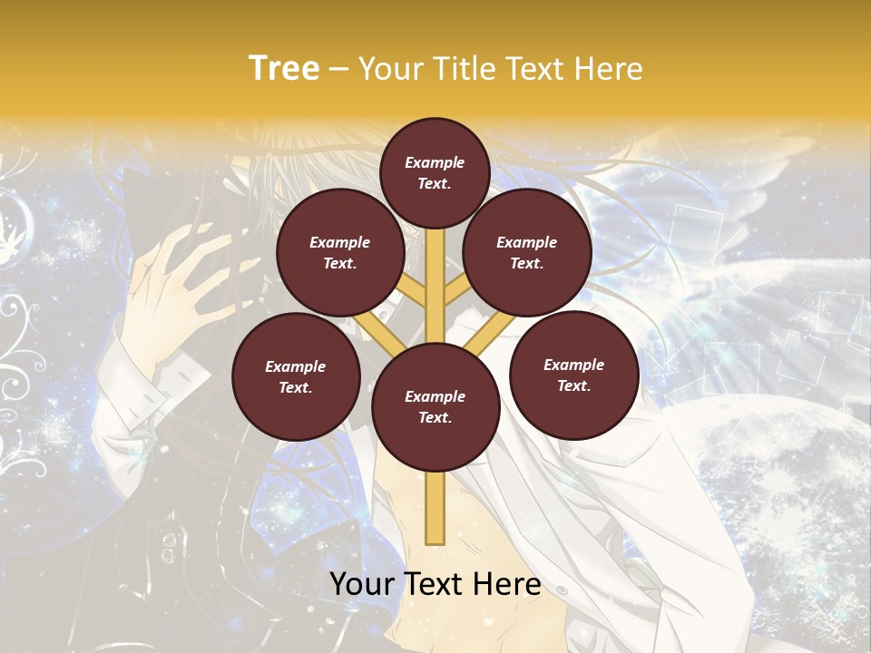 An Anime Character Holding A Cell Phone In His Hand PowerPoint Template