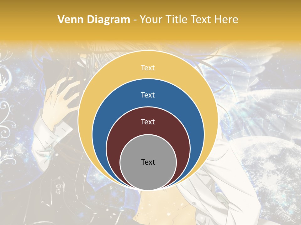 An Anime Character Holding A Cell Phone In His Hand PowerPoint Template