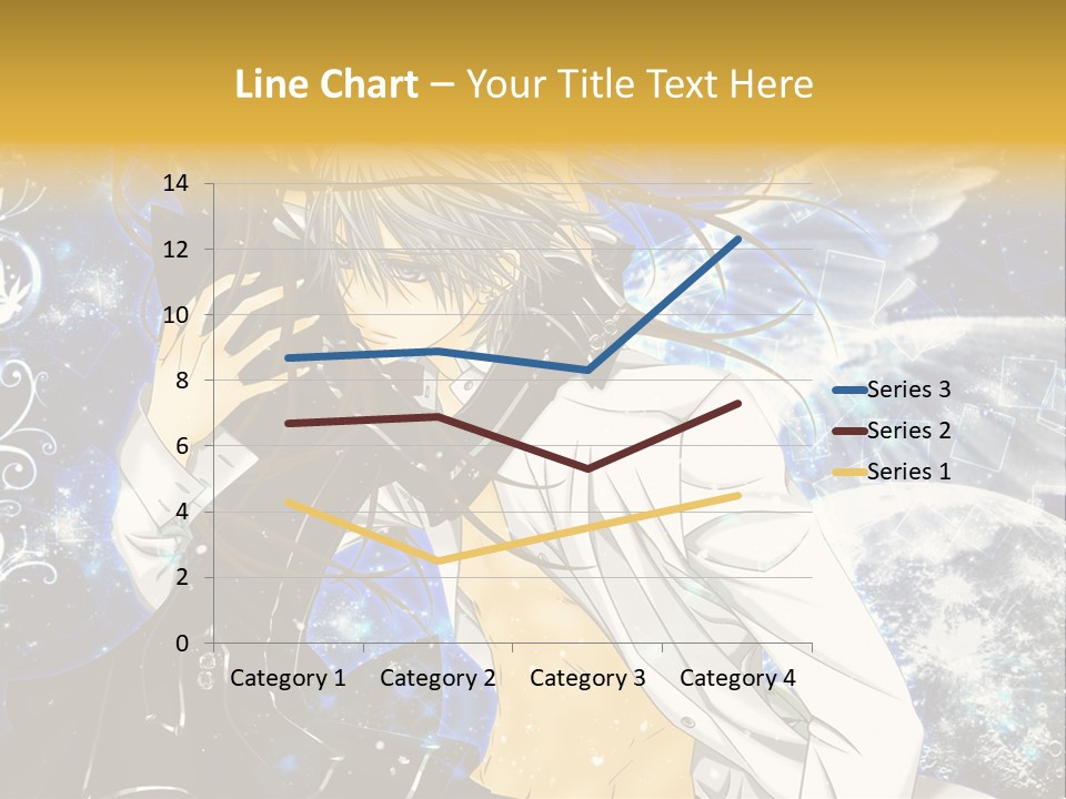 An Anime Character Holding A Cell Phone In His Hand PowerPoint Template