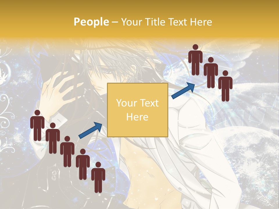 An Anime Character Holding A Cell Phone In His Hand PowerPoint Template