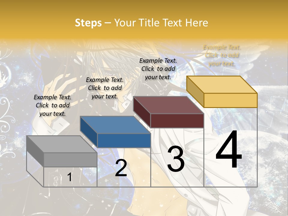 An Anime Character Holding A Cell Phone In His Hand PowerPoint Template