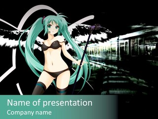 A Woman In A Bikini Holding A Wand PowerPoint Template