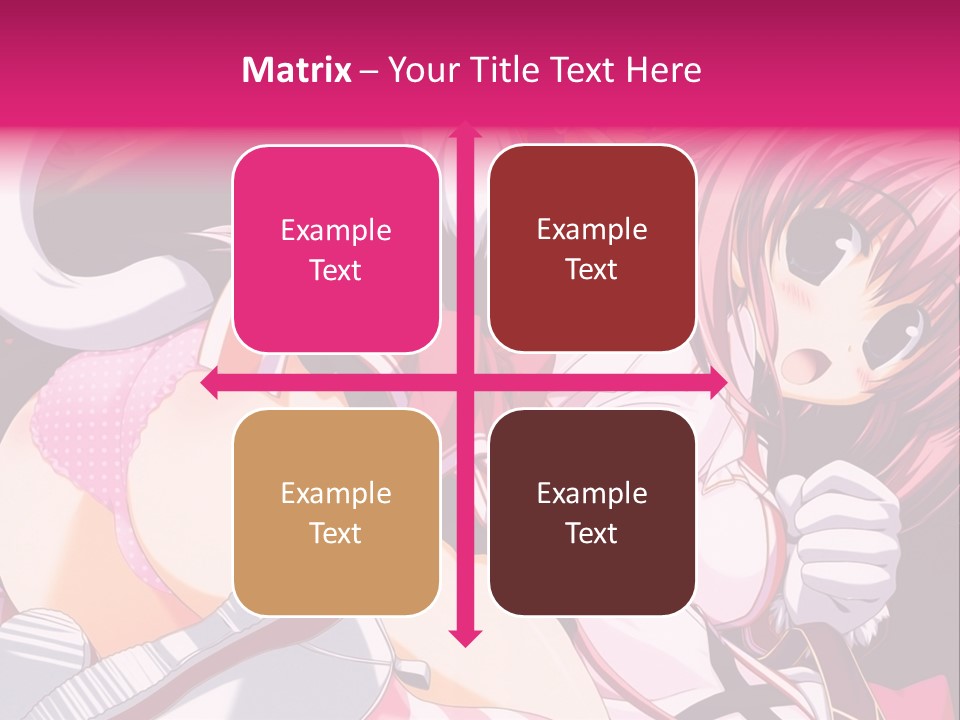 A Woman With Pink Hair And A White Shirt PowerPoint Template