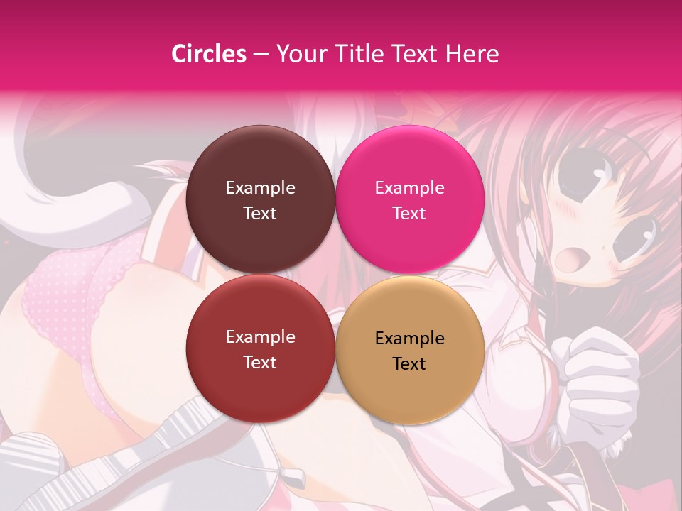 A Woman With Pink Hair And A White Shirt PowerPoint Template