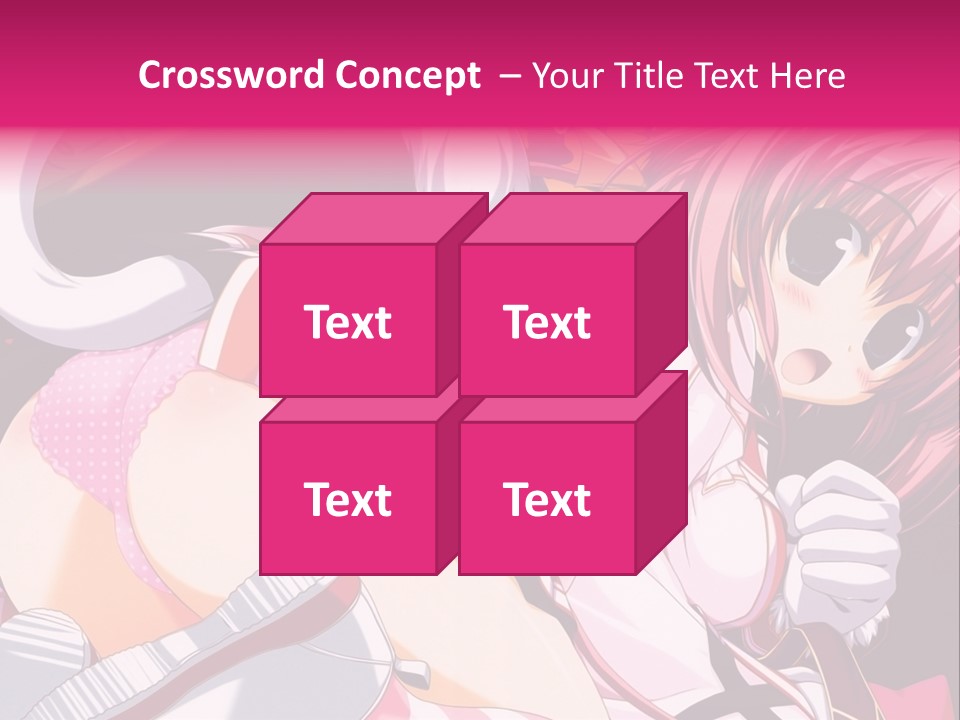 A Woman With Pink Hair And A White Shirt PowerPoint Template