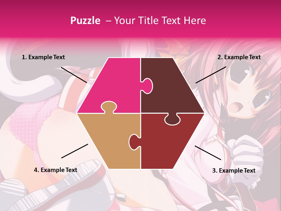 A Woman With Pink Hair And A White Shirt PowerPoint Template