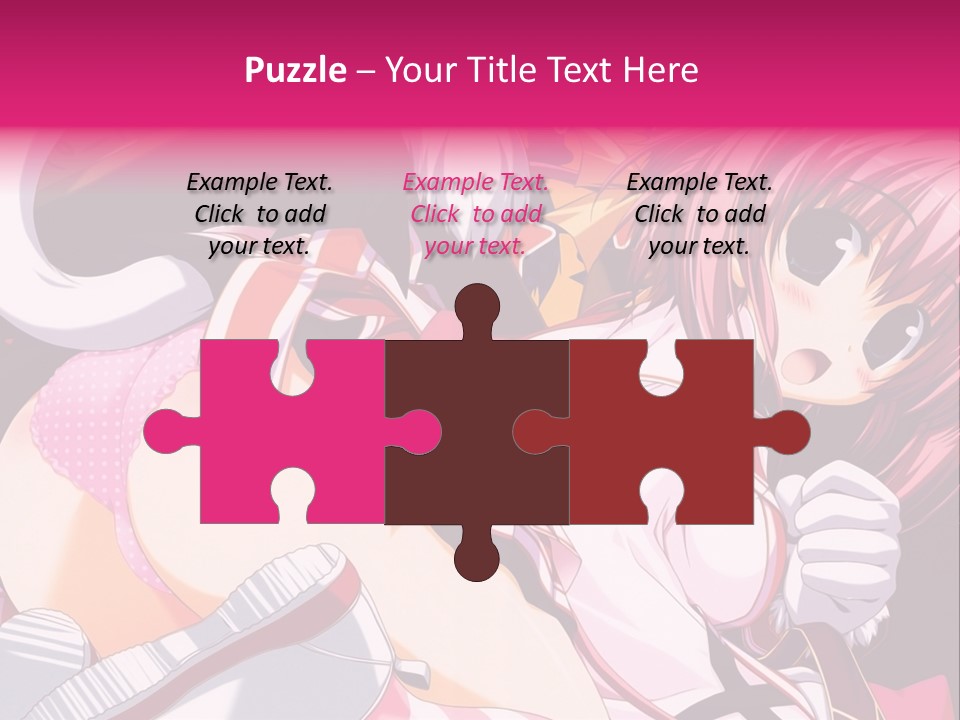 A Woman With Pink Hair And A White Shirt PowerPoint Template