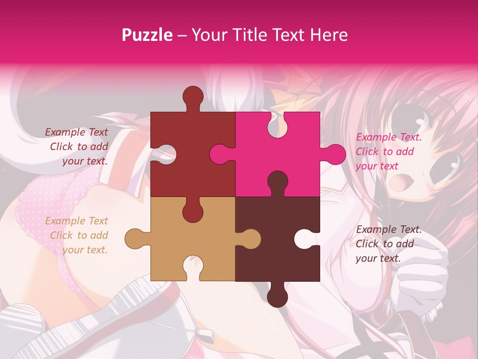 A Woman With Pink Hair And A White Shirt PowerPoint Template