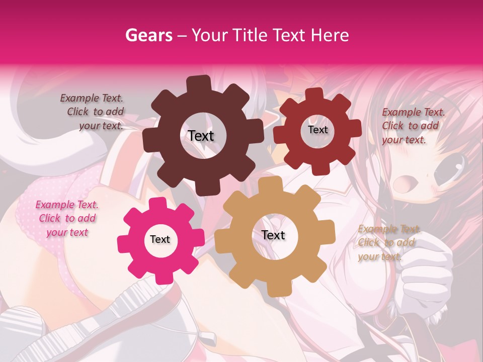 A Woman With Pink Hair And A White Shirt PowerPoint Template