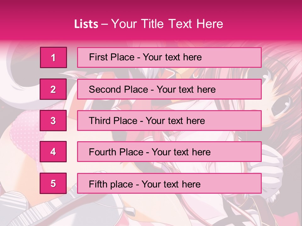 A Woman With Pink Hair And A White Shirt PowerPoint Template