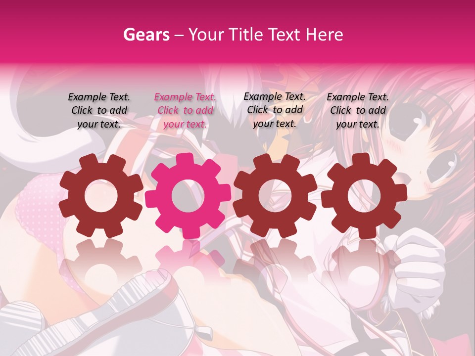 A Woman With Pink Hair And A White Shirt PowerPoint Template