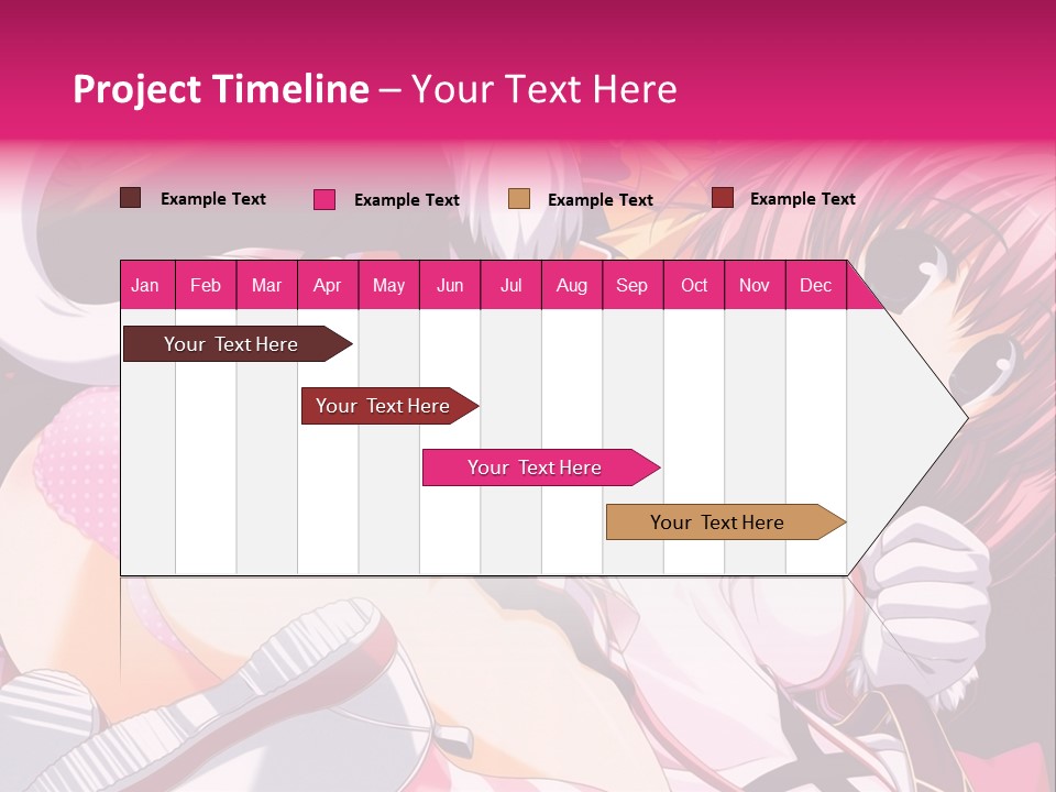 A Woman With Pink Hair And A White Shirt PowerPoint Template