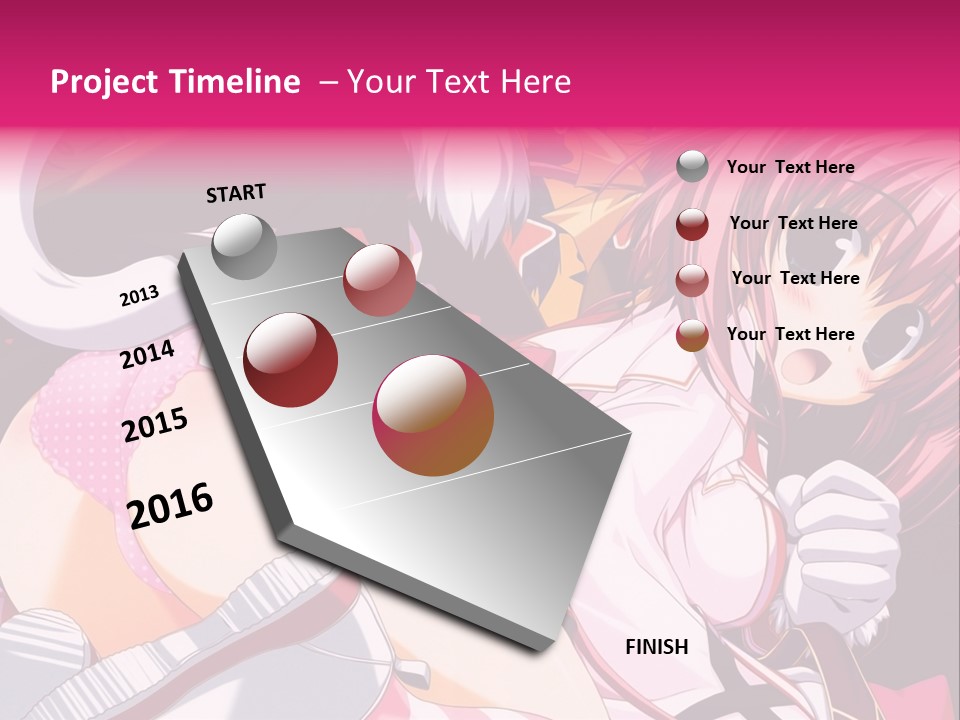 A Woman With Pink Hair And A White Shirt PowerPoint Template