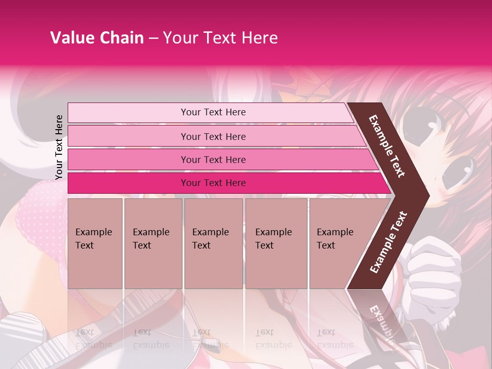 A Woman With Pink Hair And A White Shirt PowerPoint Template