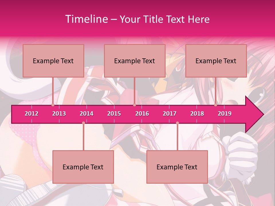 A Woman With Pink Hair And A White Shirt PowerPoint Template