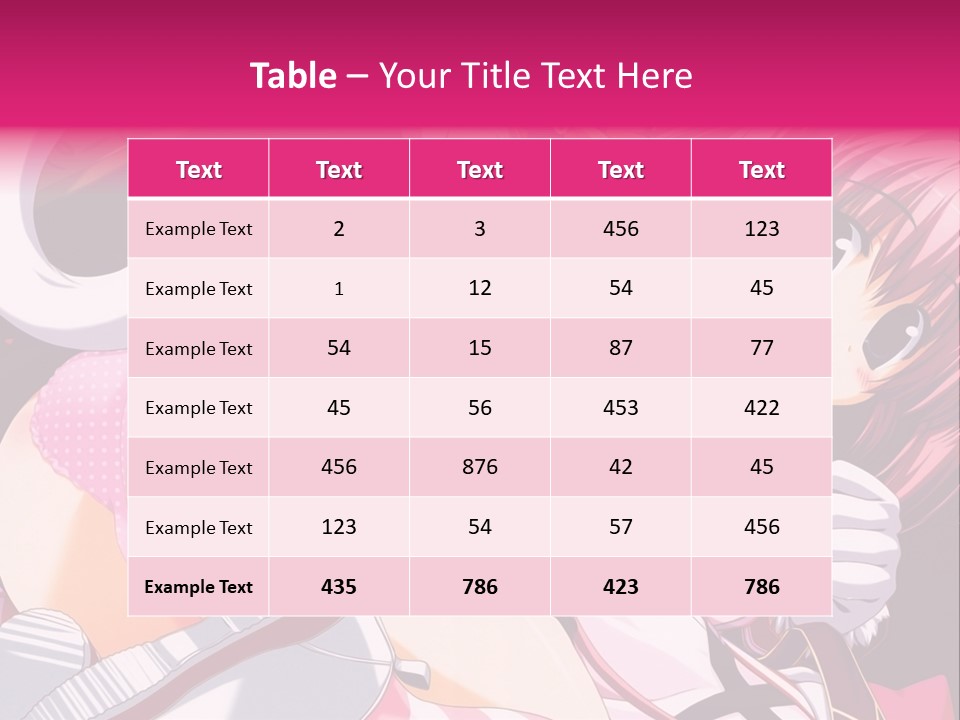 A Woman With Pink Hair And A White Shirt PowerPoint Template