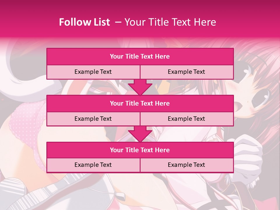 A Woman With Pink Hair And A White Shirt PowerPoint Template