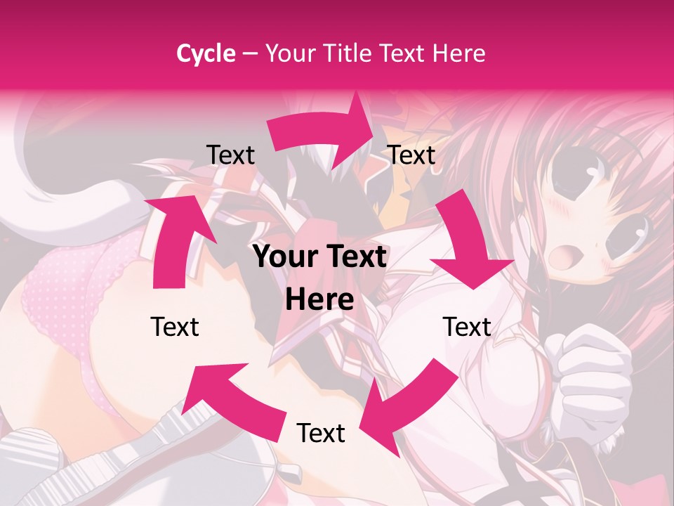 A Woman With Pink Hair And A White Shirt PowerPoint Template