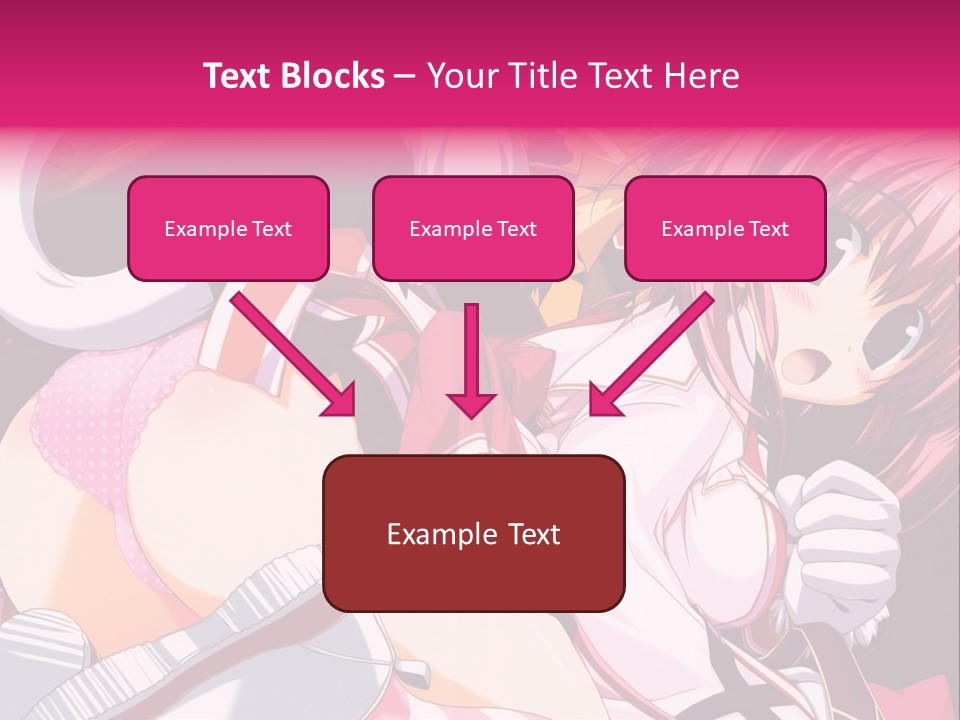 A Woman With Pink Hair And A White Shirt PowerPoint Template