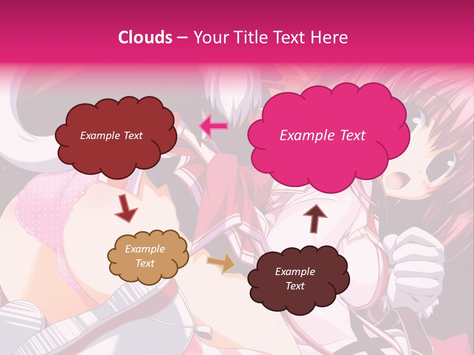 A Woman With Pink Hair And A White Shirt PowerPoint Template