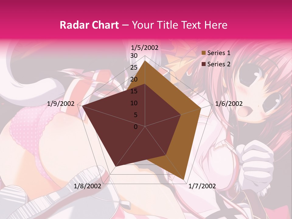 A Woman With Pink Hair And A White Shirt PowerPoint Template