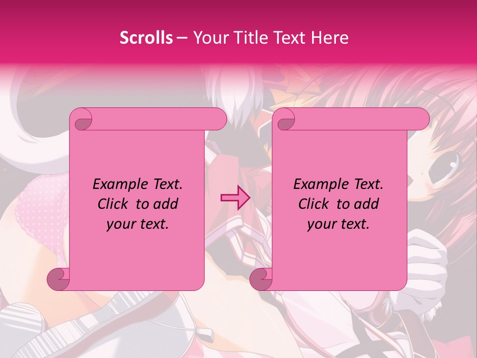 A Woman With Pink Hair And A White Shirt PowerPoint Template