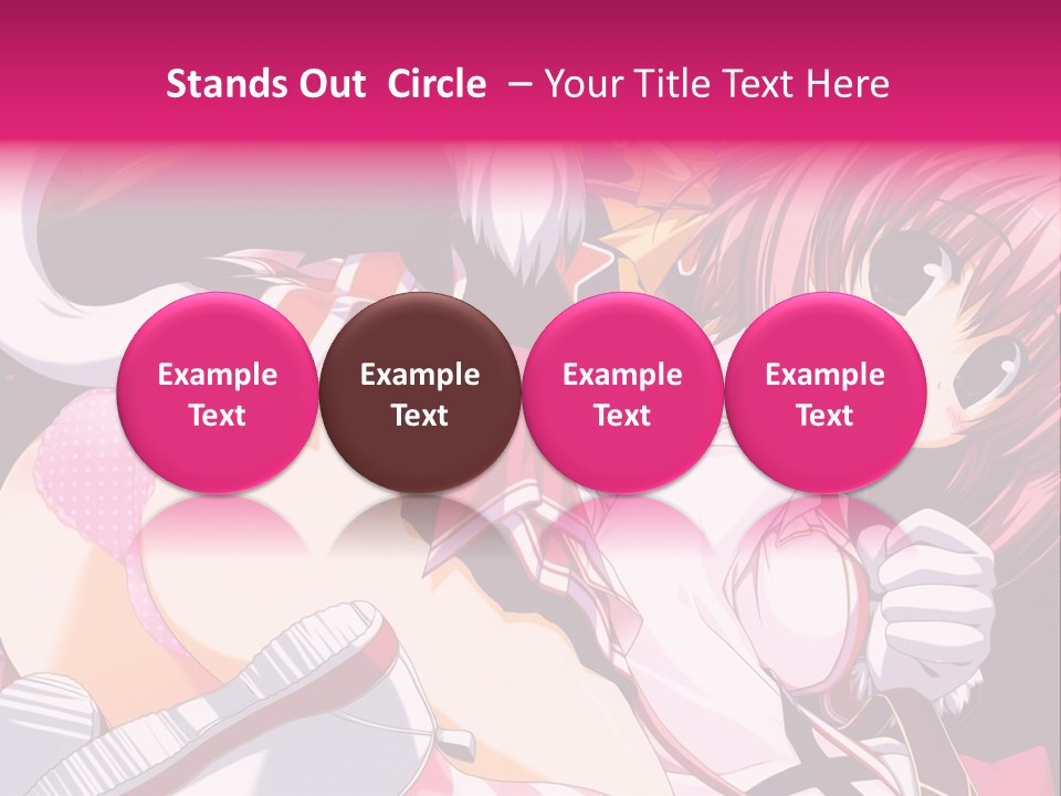 A Woman With Pink Hair And A White Shirt PowerPoint Template