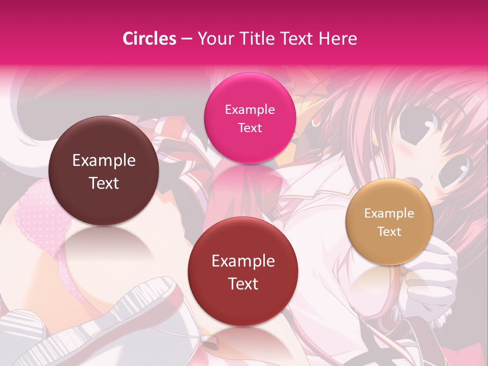 A Woman With Pink Hair And A White Shirt PowerPoint Template