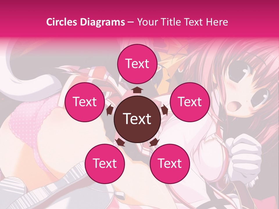 A Woman With Pink Hair And A White Shirt PowerPoint Template