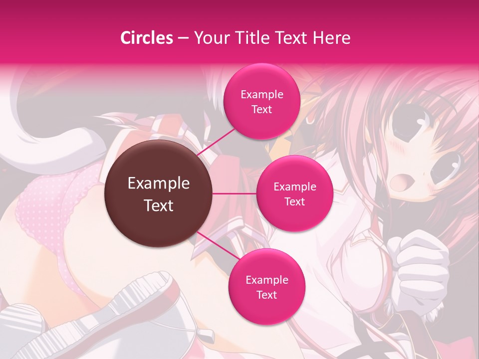 A Woman With Pink Hair And A White Shirt PowerPoint Template