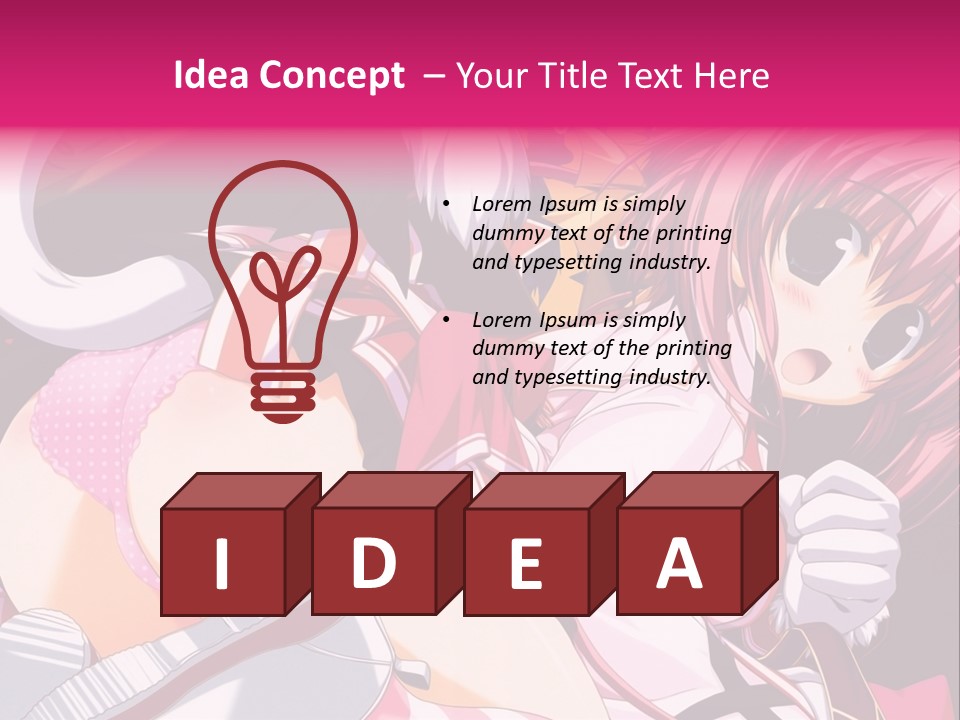 A Woman With Pink Hair And A White Shirt PowerPoint Template